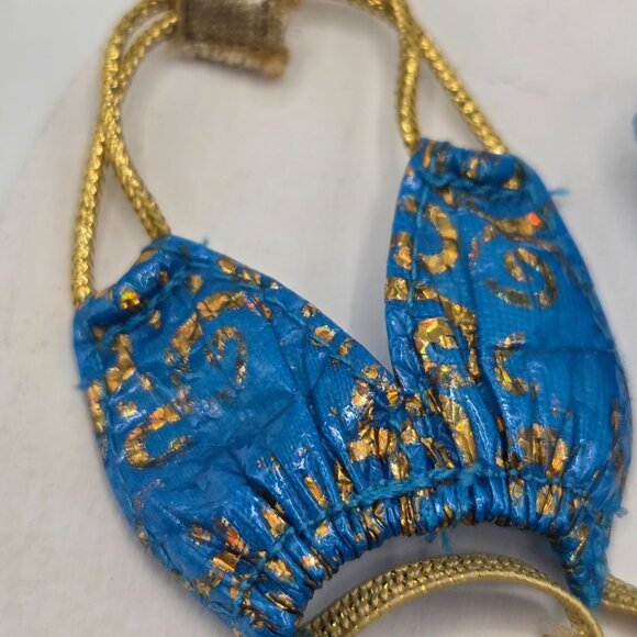 Vintage 1996 Barbie Hula Hair Teresa Blue & Gold Bikini Set - Picture 2 of 5
